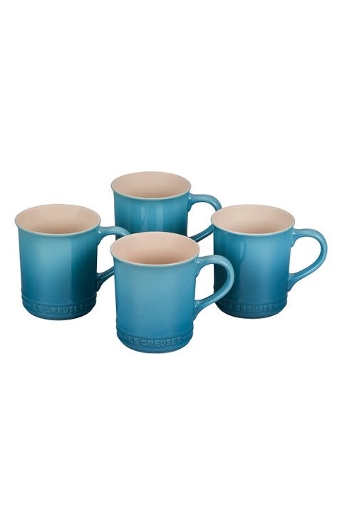 Set of Four 14-Ounce Stoneware Mugs