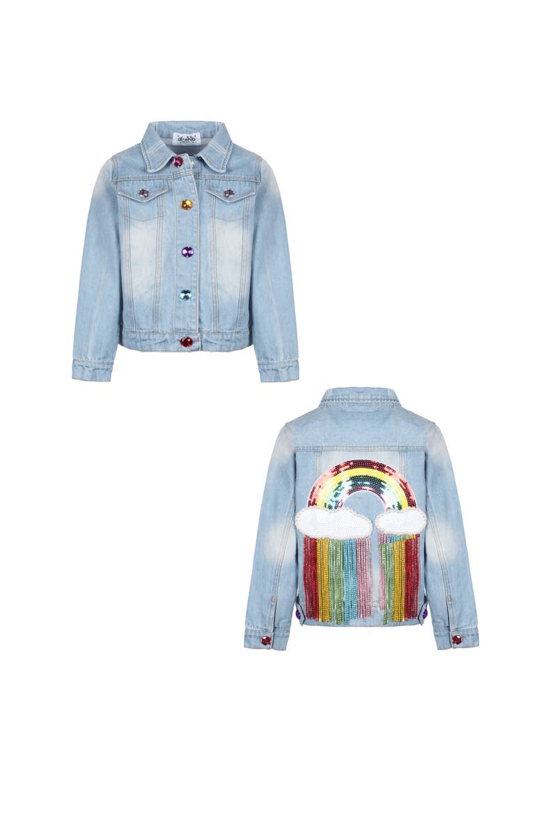 Crystal Rain Denim Jacket, Alternate, color, Light Blue