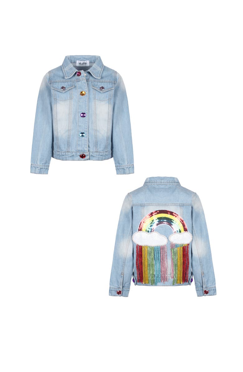 Lola + The Boys Crystal Rain Denim Jacket, Alternate, color, Light Blue
