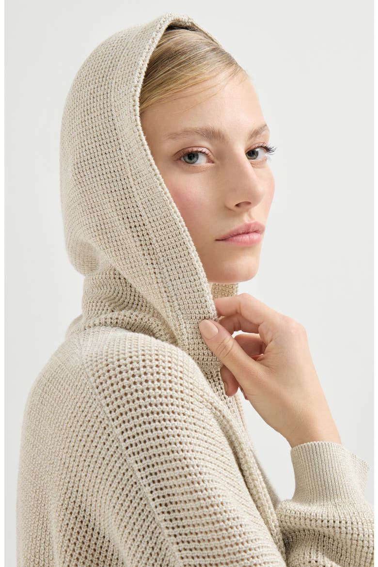 Sparkling net sweatshirt, Alternate, color, Oat