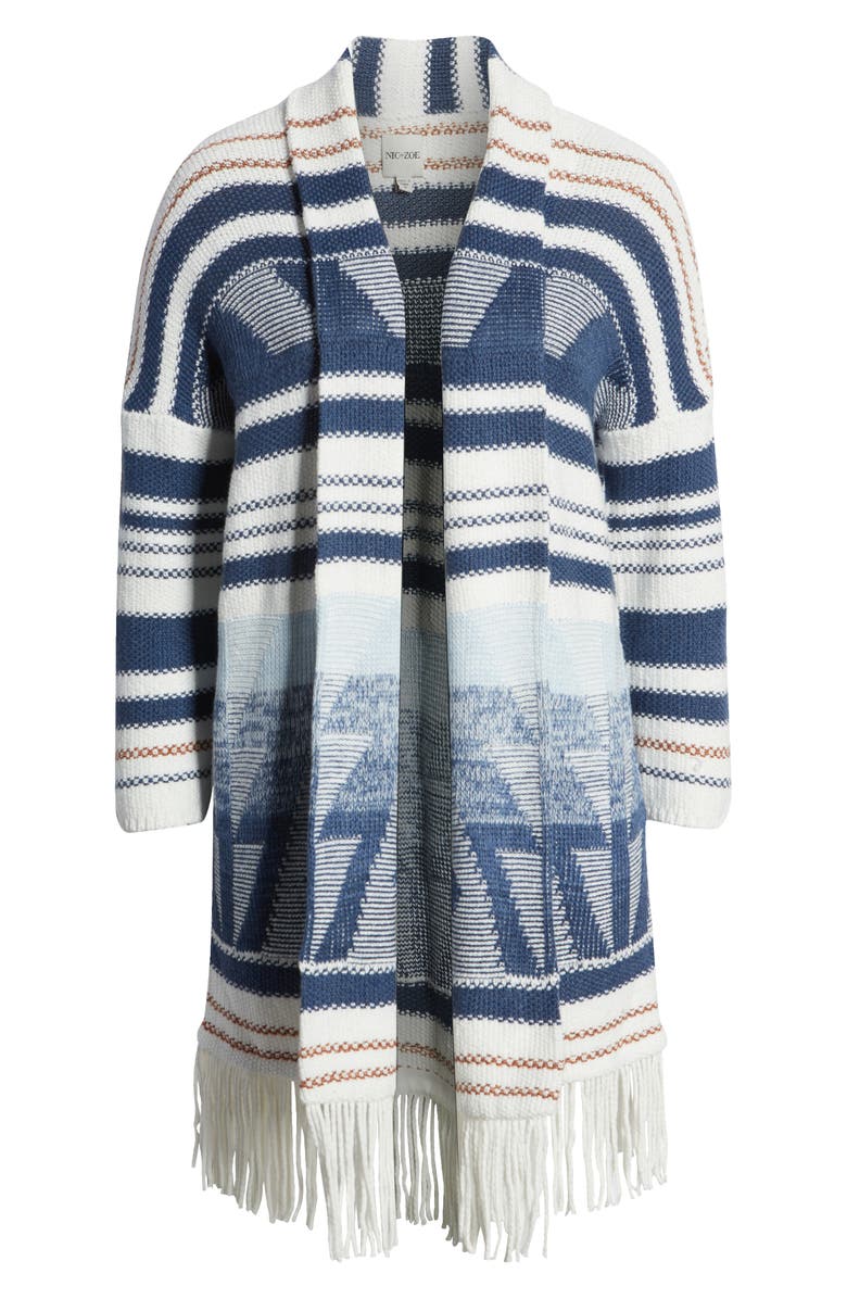 NIC+ZOE Rolling Clouds Fringe Cardigan, Alternate, color,
