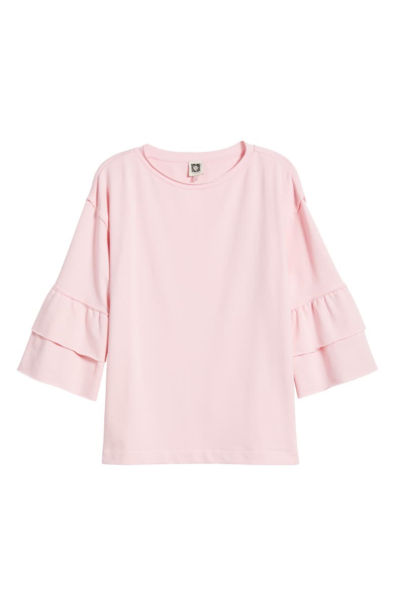 Anne Klein French Terry Tiered Sleeve Top, Alternate, color,