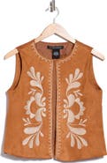 Forgotten Grace Embroidered Faux Suede Vest