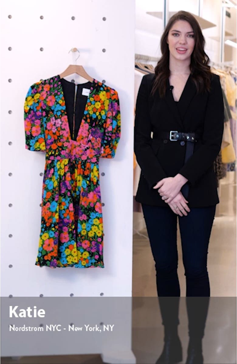 Gigi Floral Print Silk Minidress, sales video thumbnail