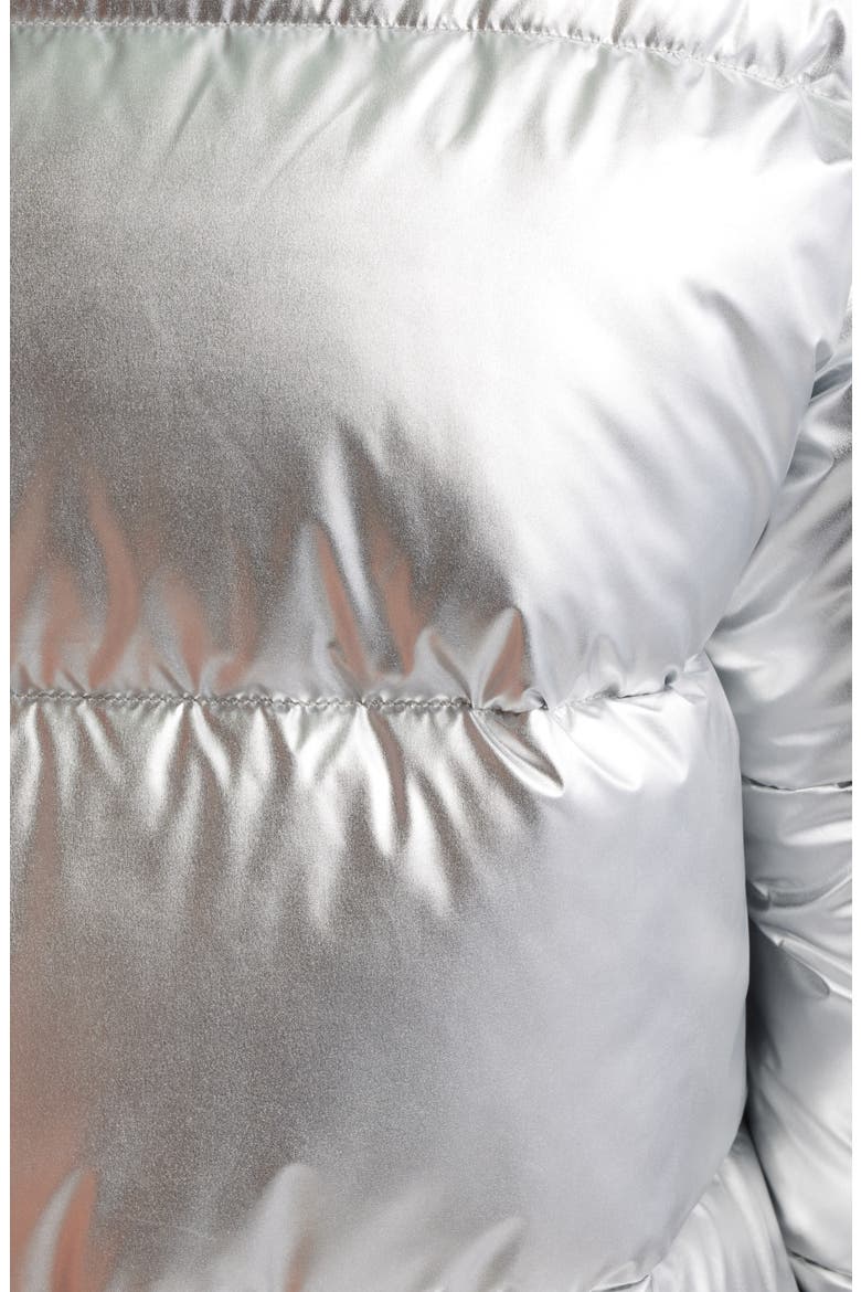 Giselle Windproof Crop Puffer Jacket, Alternate, color, SILVER