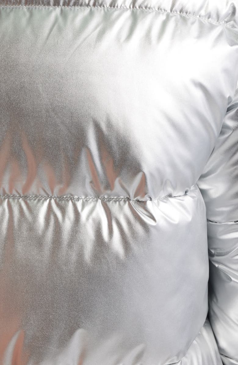 Save The Duck Giselle Windproof Crop Puffer Jacket, Alternate, color, Silver