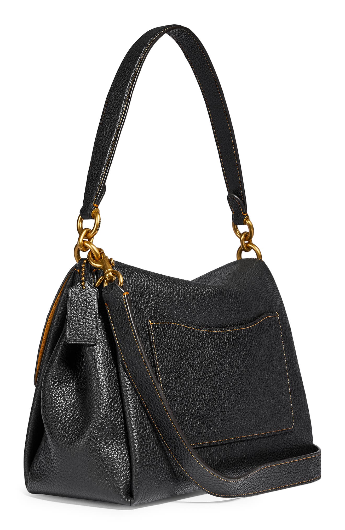 COACH May Pebble Leather Shoulder Bag, Alternate, color, 