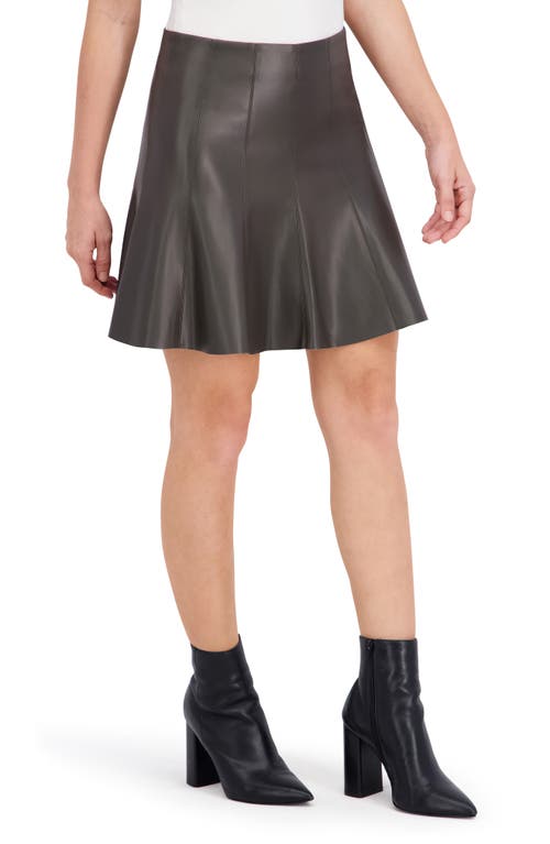 Ookie & Lala Supersoft Faux Leather Flounced Miniskirt In Green