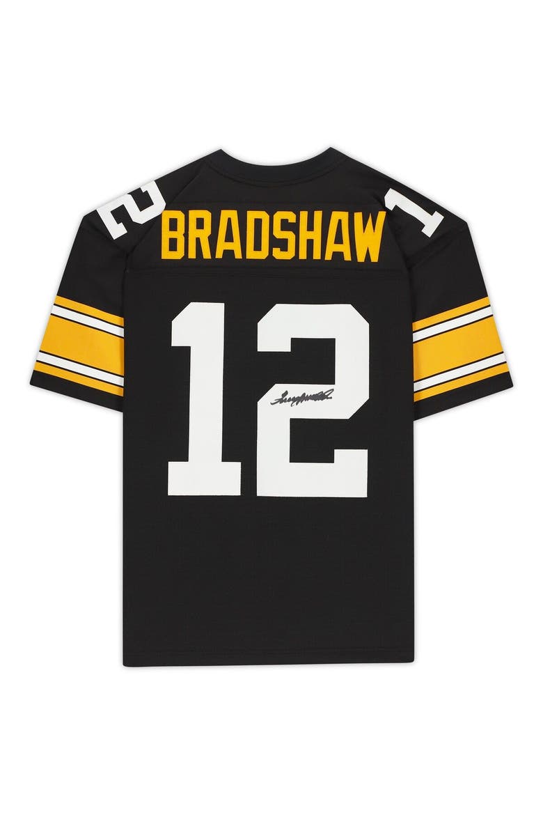 Terry Bradshaw Pittsburgh Steelers Autographed Mitchell & Ness Throwback Black Replica Jersey, Alternate, color, Black