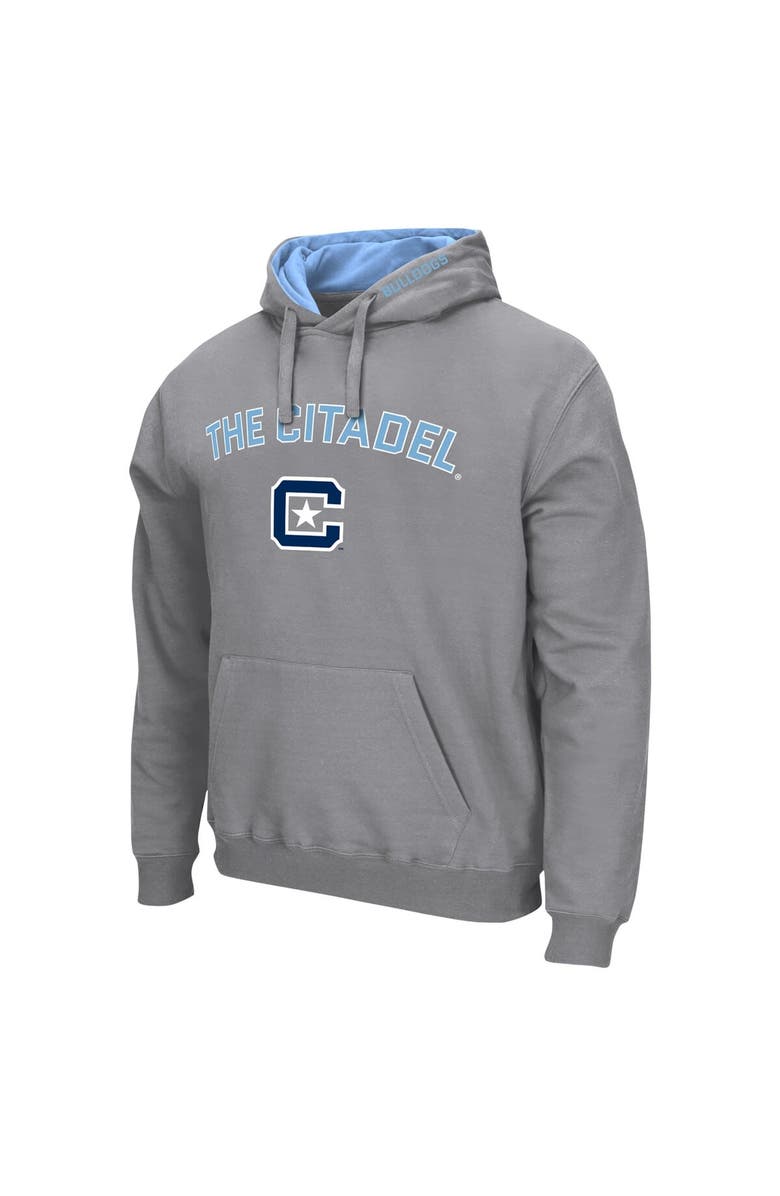 COLOSSEUM Men's Colosseum  Gray Citadel Bulldogs Arch & Logo Pullover Hoodie, Alternate, color, Gray