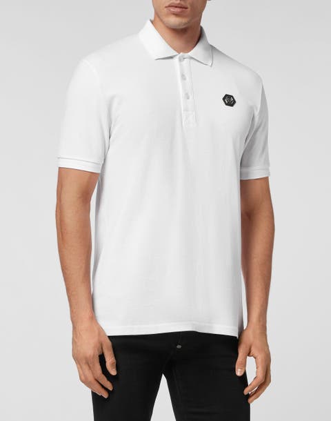 Slim Fit Polo Shirt Ss Skull With Crystals Men