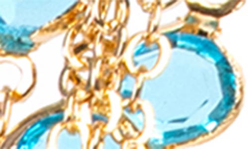 Saachi Crystal Glass Multi Layer Necklace In Blue
