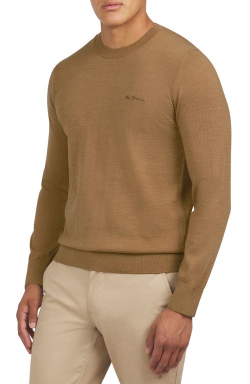 Ben Sherman Regular Fit Merino Wool Blend Sweater in Light Brown 