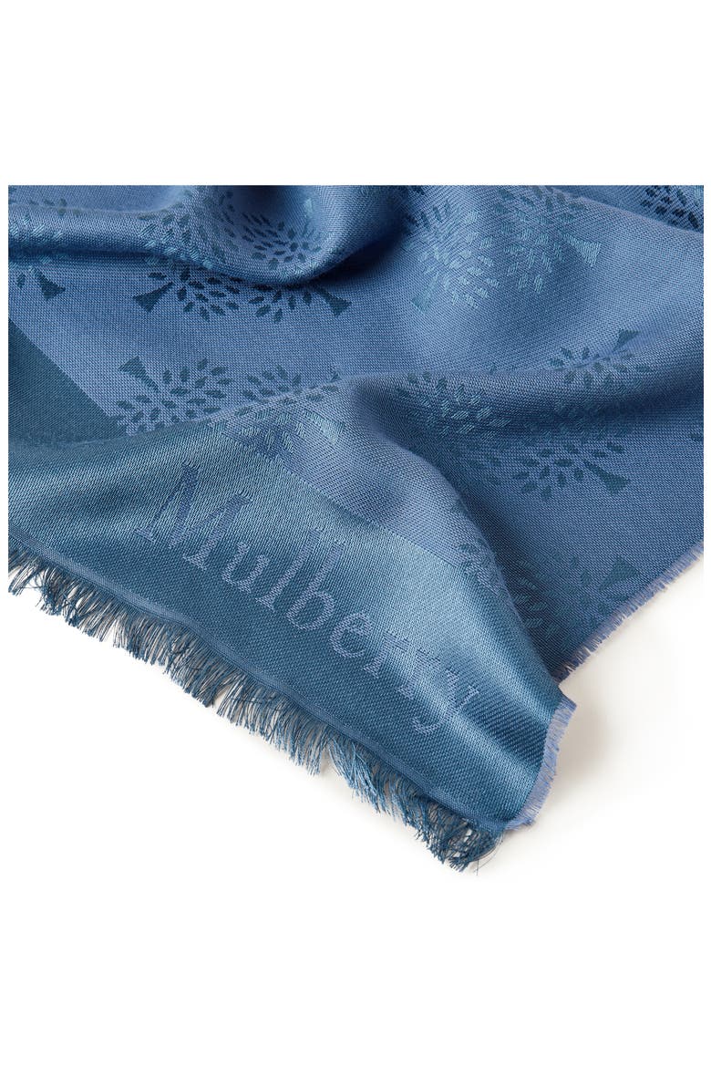 Tree Jacquard Silk & Cotton Scarf, Alternate, color, BLUE HORIZON