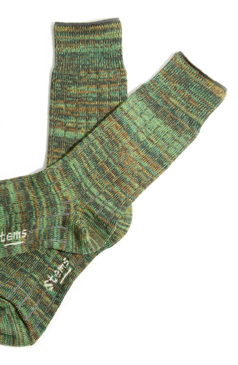 Stems Tie Dye Cotton Blend Crew Socks, Alternate, color,