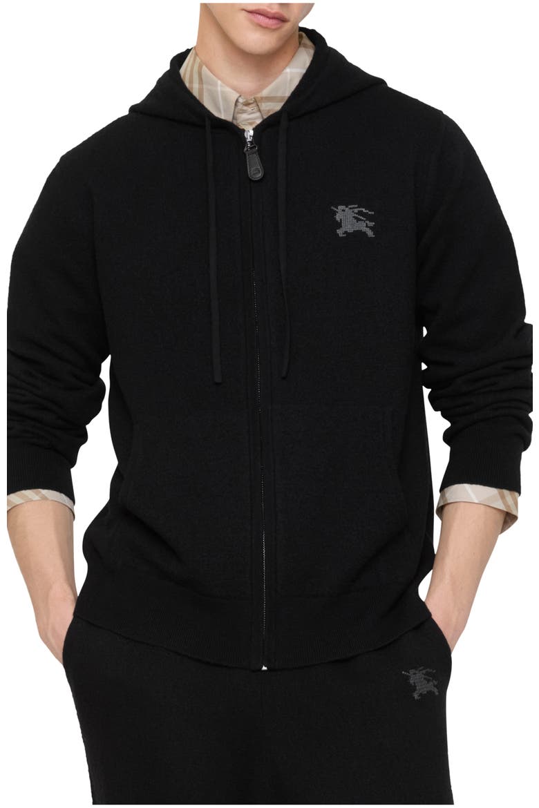 Wool Zip Hoodie, Main, color, Black