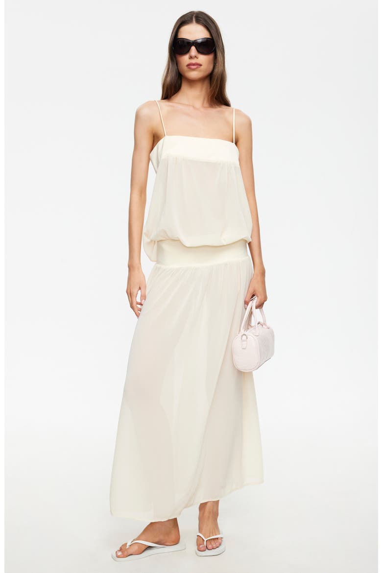 white sleeveless chiffon dress Amoris T715W Halter Neck Chiffon A-Line Evening Gown Off White / XXS
