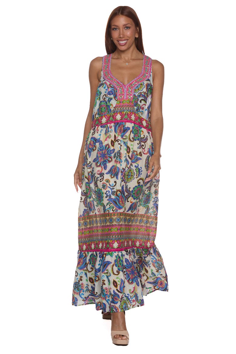 Tiered Maxi Halter Dress, Alternate, color, BLUE