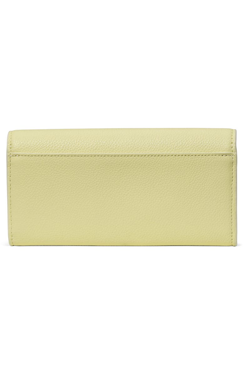 Kate Spade New York deco large pebbled leather flat wallet, Alternate, color, Pale Citron