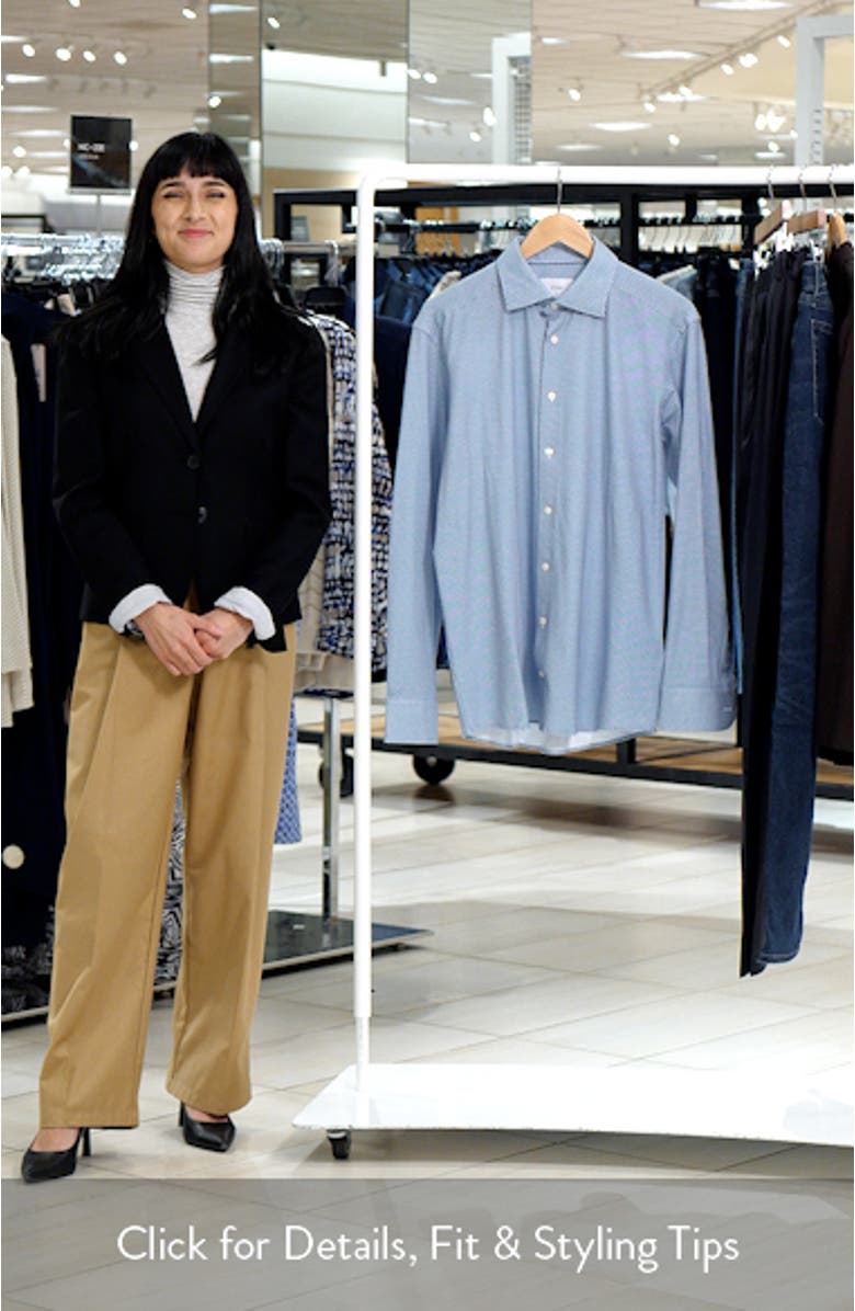 Slim Fit Geo Stretch Jersey Dress Shirt, sales video thumbnail