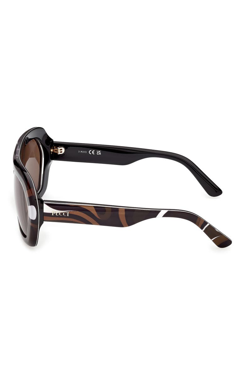 58mm Square Sunglasses, Alternate, color, BLACK / MARMO KAKHI / OLIVE