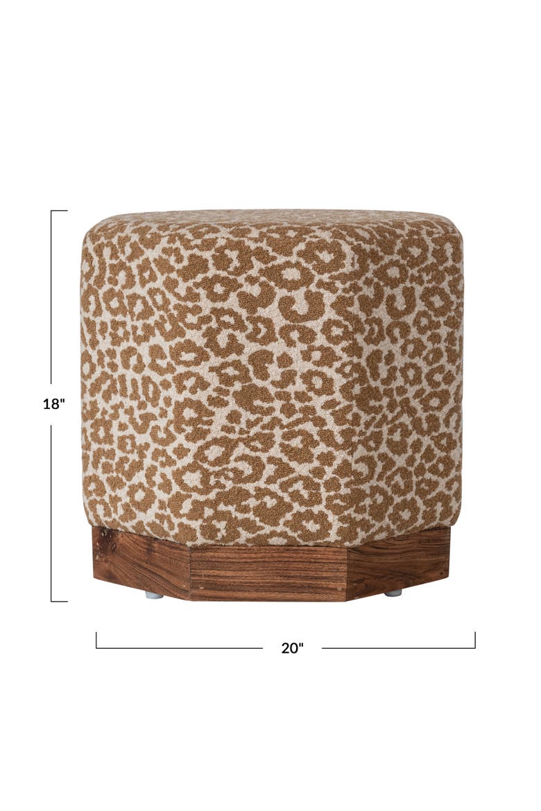 Stool / Ottoman with Base, Alternate, color, Brown