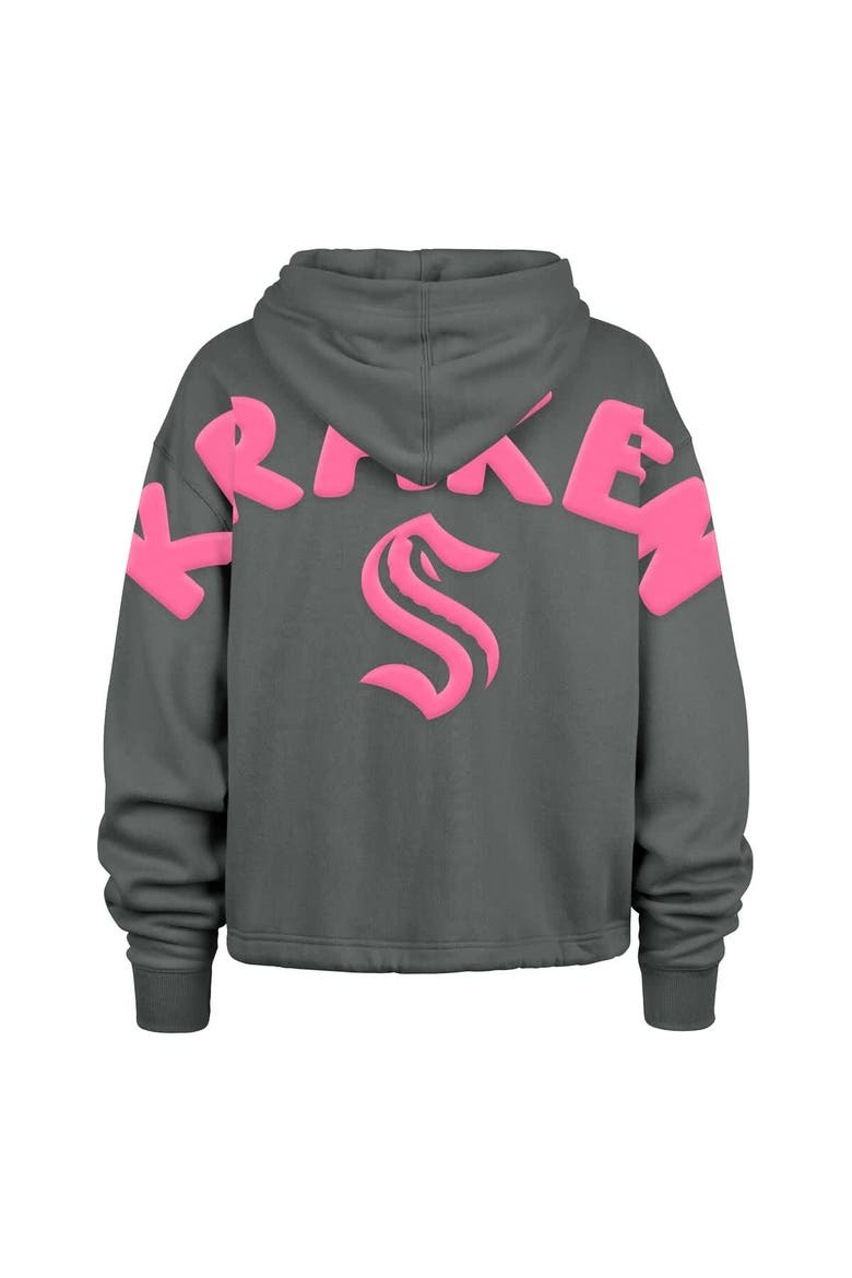 Women's '47 Gray Seattle Kraken Bright Side Venice Cropped Pullover Hoodie, Alternate, color, Gray
