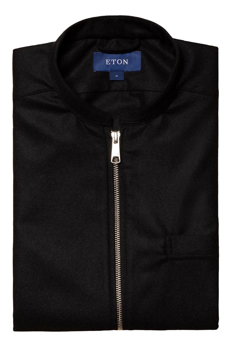 Zip-Up Wool & Cashmere Twill Vest, Alternate, color, BLACK