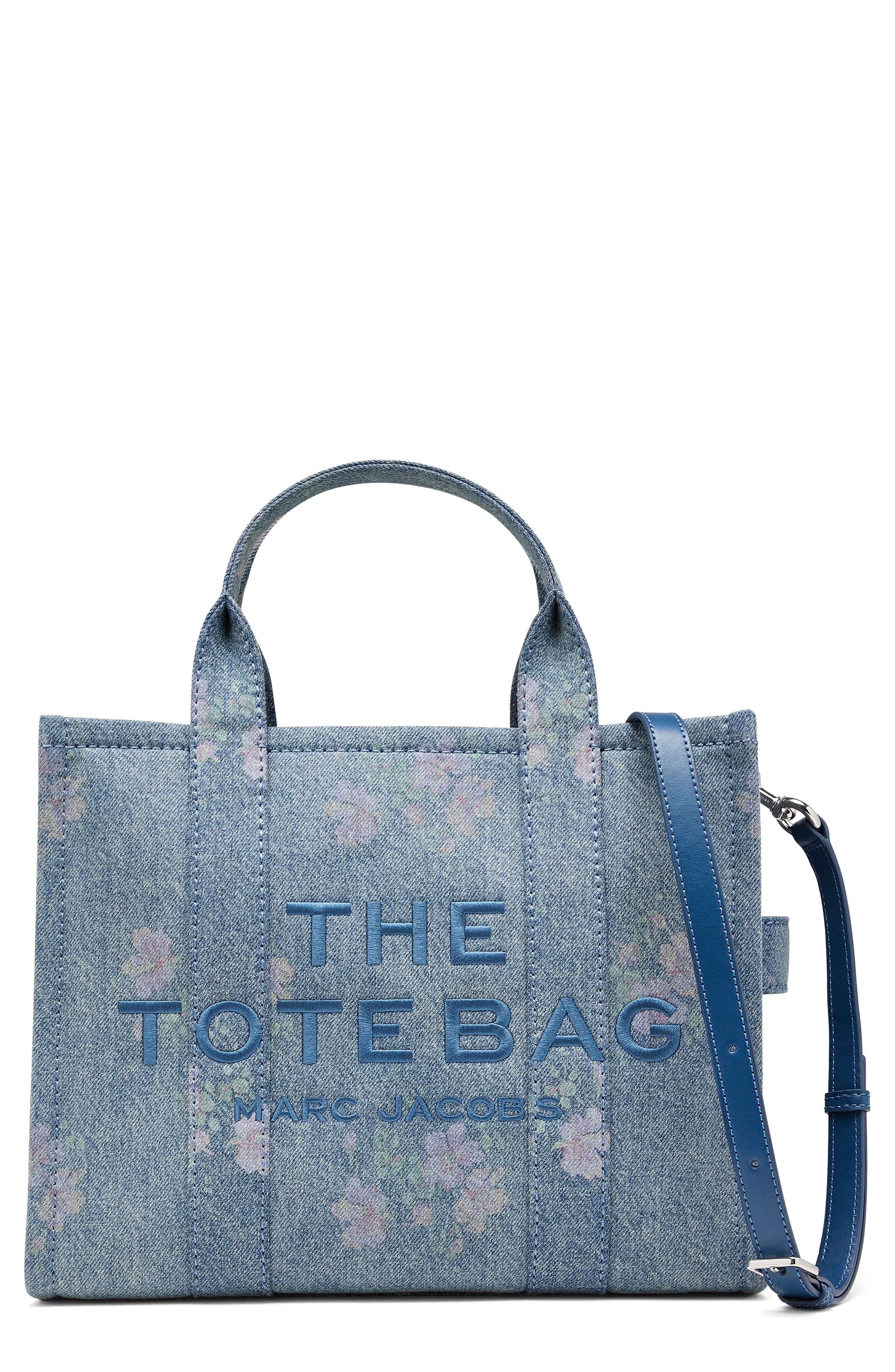 The Medium Antique Floral Tote, Main, color, INDIGO MULTI