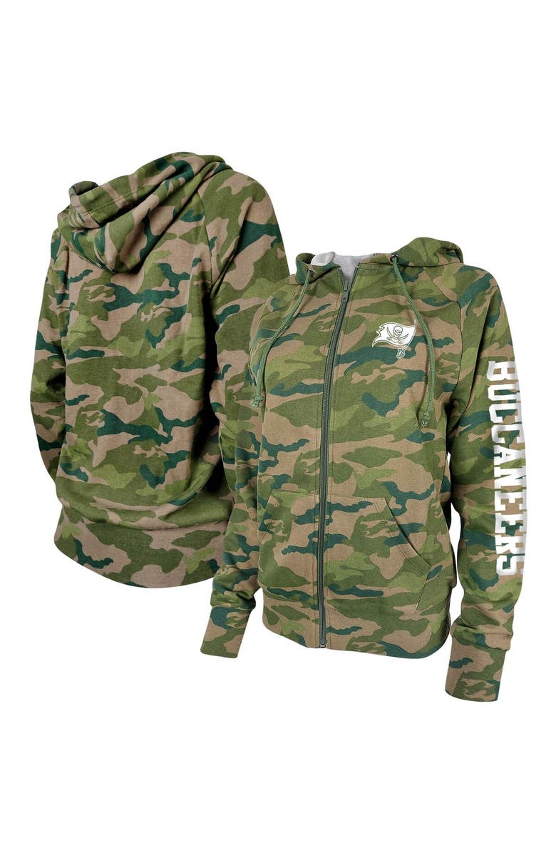 New Era Women's New Era Camo Tampa Bay Buccaneers Raglan Full-Zip Hoodie, Main, color, Camo