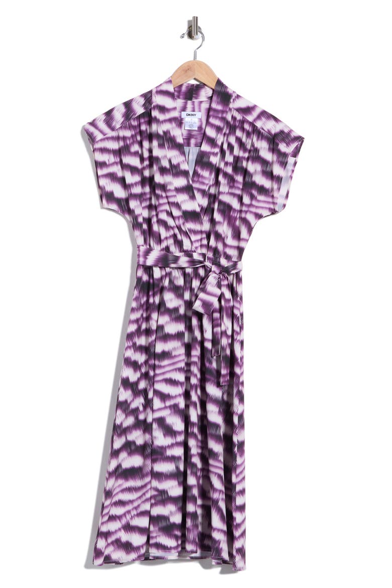 Commuter Tie Waist Dress, Alternate, color, PLUM MULTI