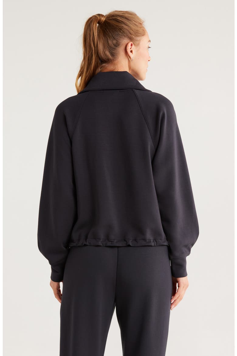 Ultrasoft Snap Funnel Neck Sweatshirt, Alternate, color, BLACK
