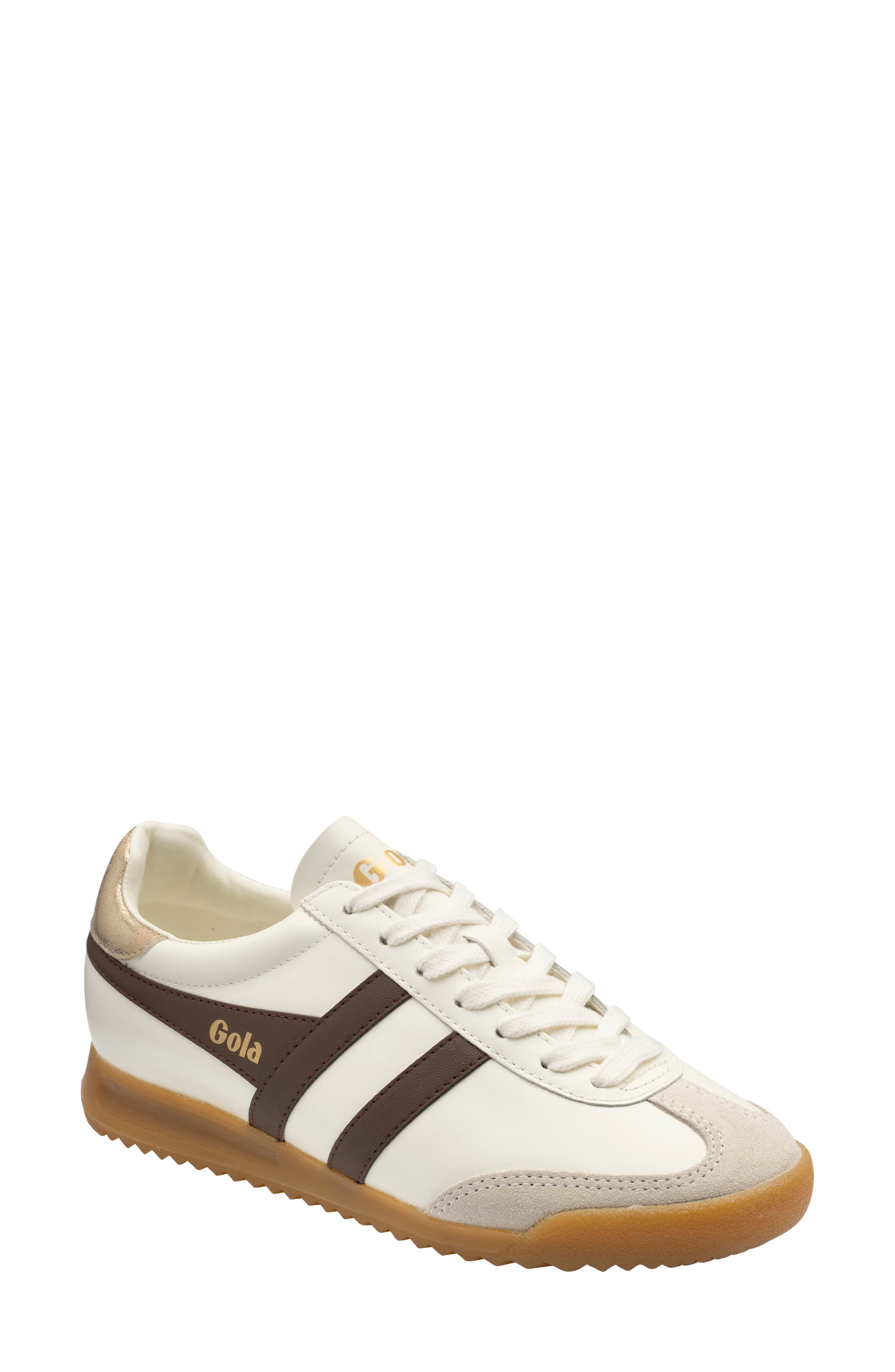 Torpedo Sneaker, Main, color, OFF WHITE/ DARK BROWN/ GOLD