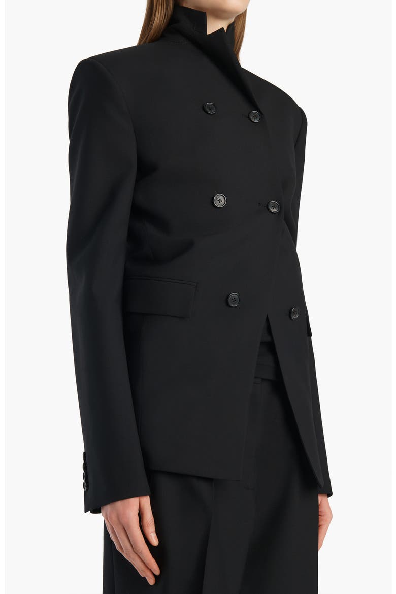 Rolo Double Breasted Wool & Silk Jacket, Alternate, color, BLACK