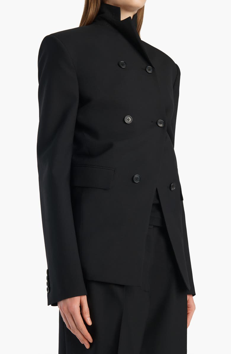 Khaite Rolo Double Breasted Wool & Silk Jacket, Alternate, color, Black