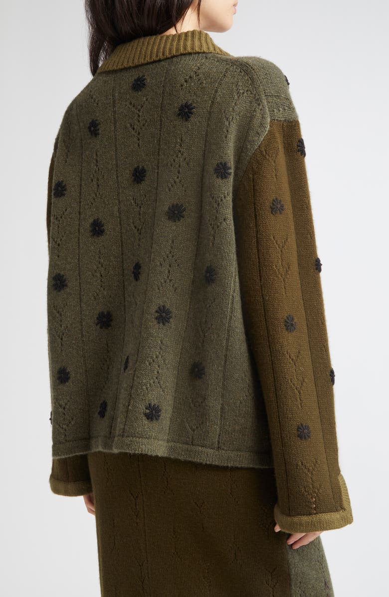 YanYan Daisy Colorblock Lambswool Work Jacket, Alternate, color, 