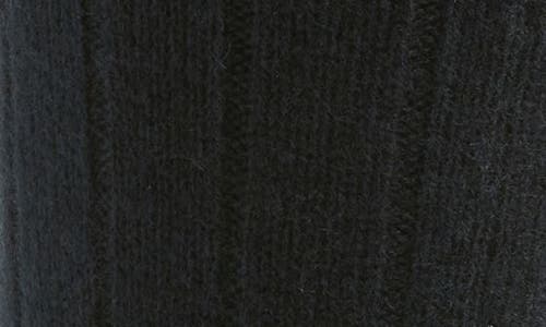 Nordstrom Rib Cashmere Blend Crew Socks In Black Caviar