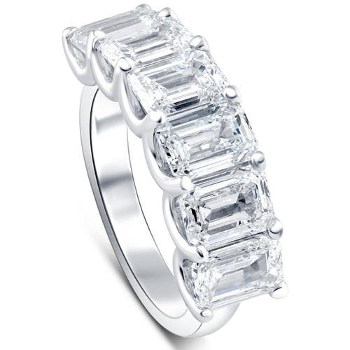 Bliss Diamond 6ct Tw Emerald Cut Diamond Ring U Prong Lab Grown 14k Or Gold In 14k White Gold