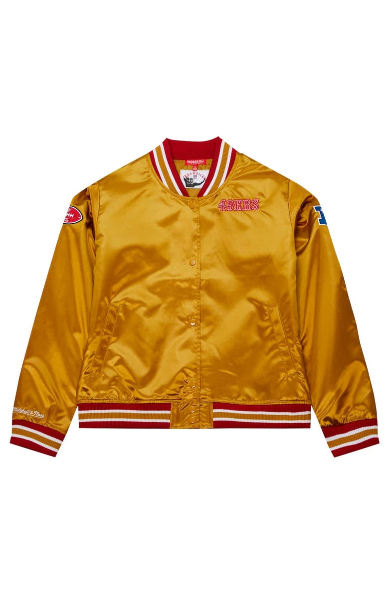 Mitchell & Ness Women's Mitchell & Ness Gold San Francisco 49ers Faithful to The Bay Satin Full-Snap Jacket, Alternate, color, 