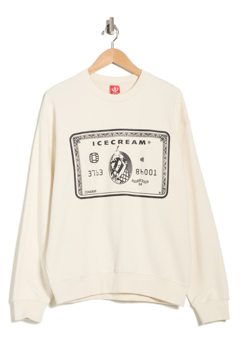 Card Cotton Graphic Sweatshirt, Alternate, color, ANTIQUE WHITE
