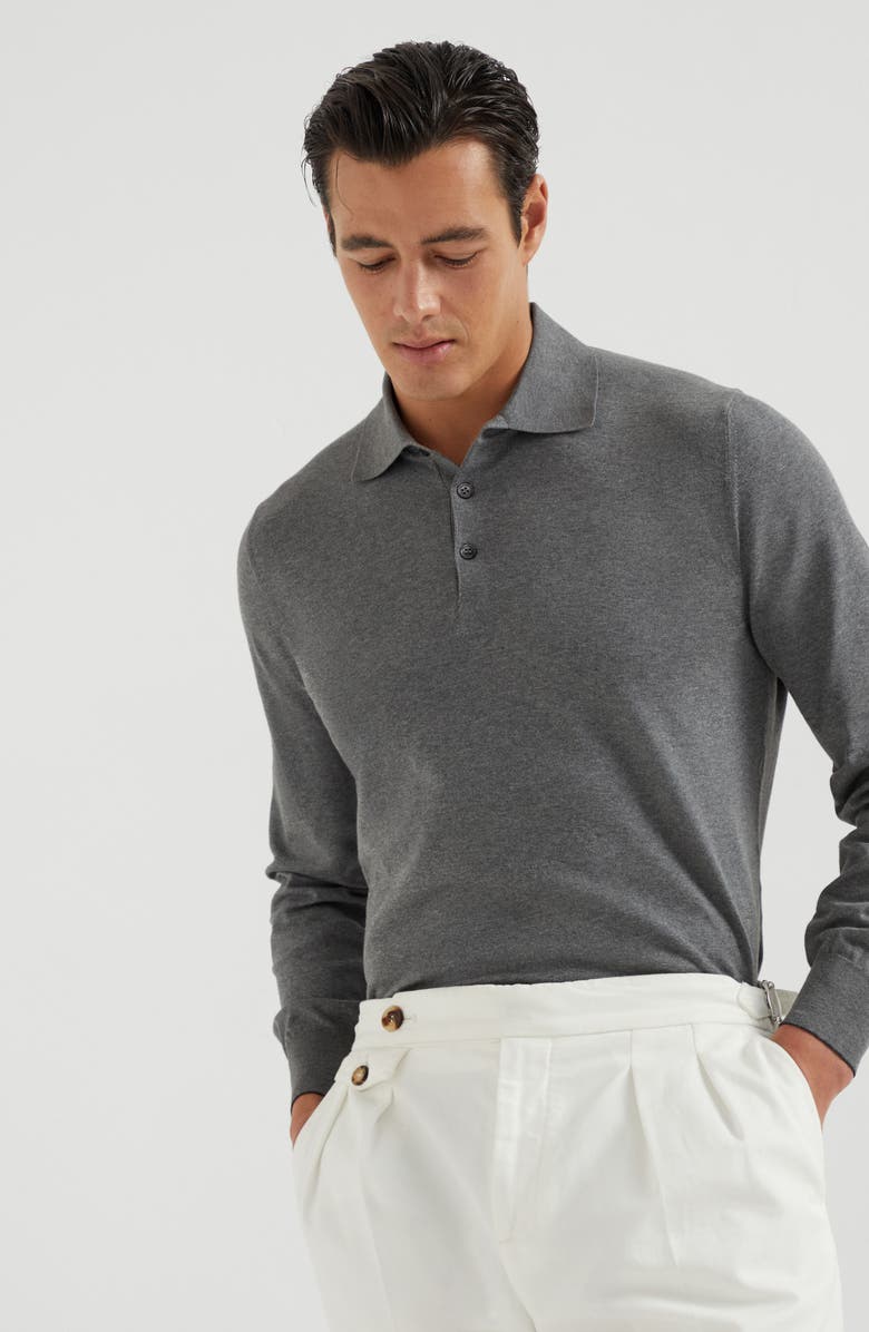 Brunello Cucinelli Polo-style sweater, Alternate, color, 