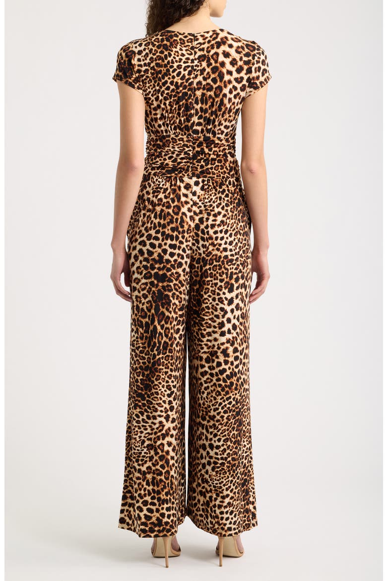 Twist Front Jumpsuit, Alternate, color, CHEETAH PRINT
