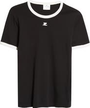 Courrèges Contrast Trim Logo T-Shirt
