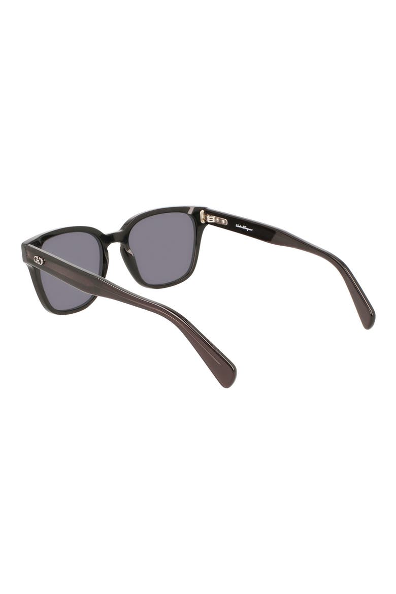 Gancini 55mm Rectangular Sunglasses, Alternate, color, BLACK