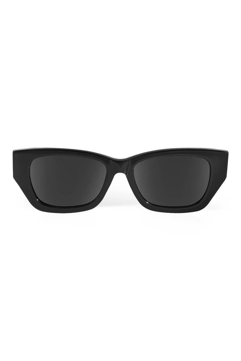 Lynn 54mm Cat Eye Sunglasses, Main, color, BLACK