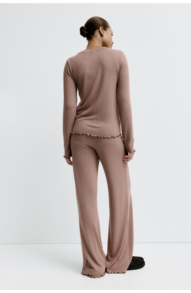 H&M Brushed Jersey Pyjamas, Alternate, color, Taupe Melange