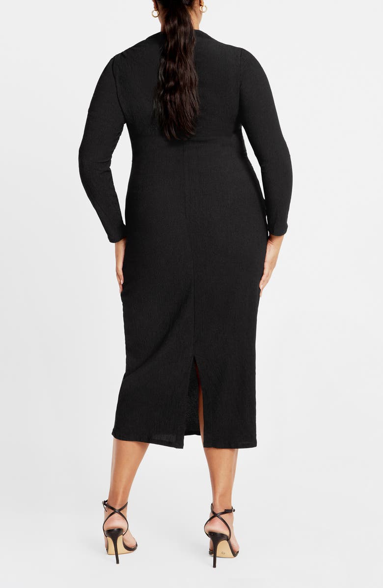 City Chic Kora Long Sleeve Dress, Alternate, color, Black
