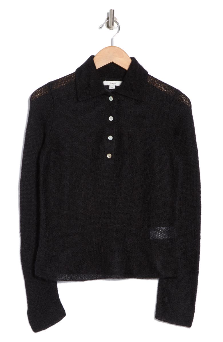 Vince Brushed Polo Sweater, Alternate, color, 