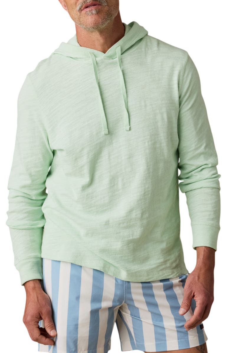 Faherty Sunwashed Organic Cotton Slub Hoodie, Main, color, Beach Sky Stripe