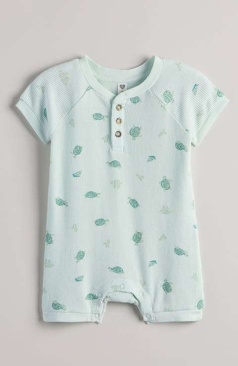 Waffle Knit Henley Romper (Baby)